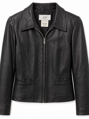 Vintage Jax Black Leather Jacket (100% Lamb Leather)